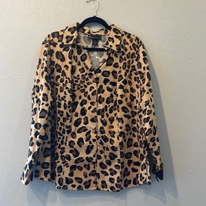 Plus size Lane Bryant cheetah print button down
